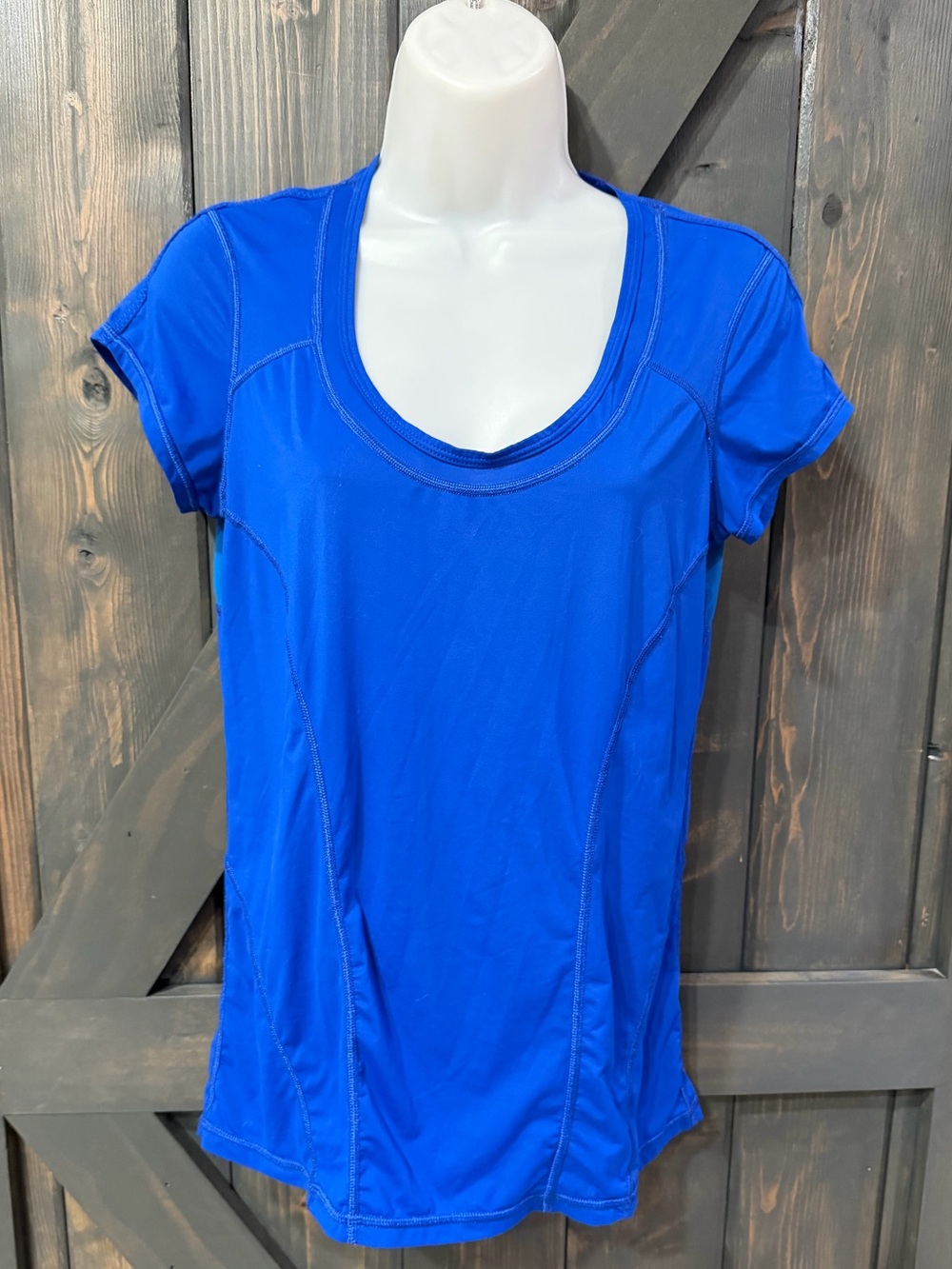 Zella Women’s Short-Sleeve Scoop Neck Top in Royal Blue medium